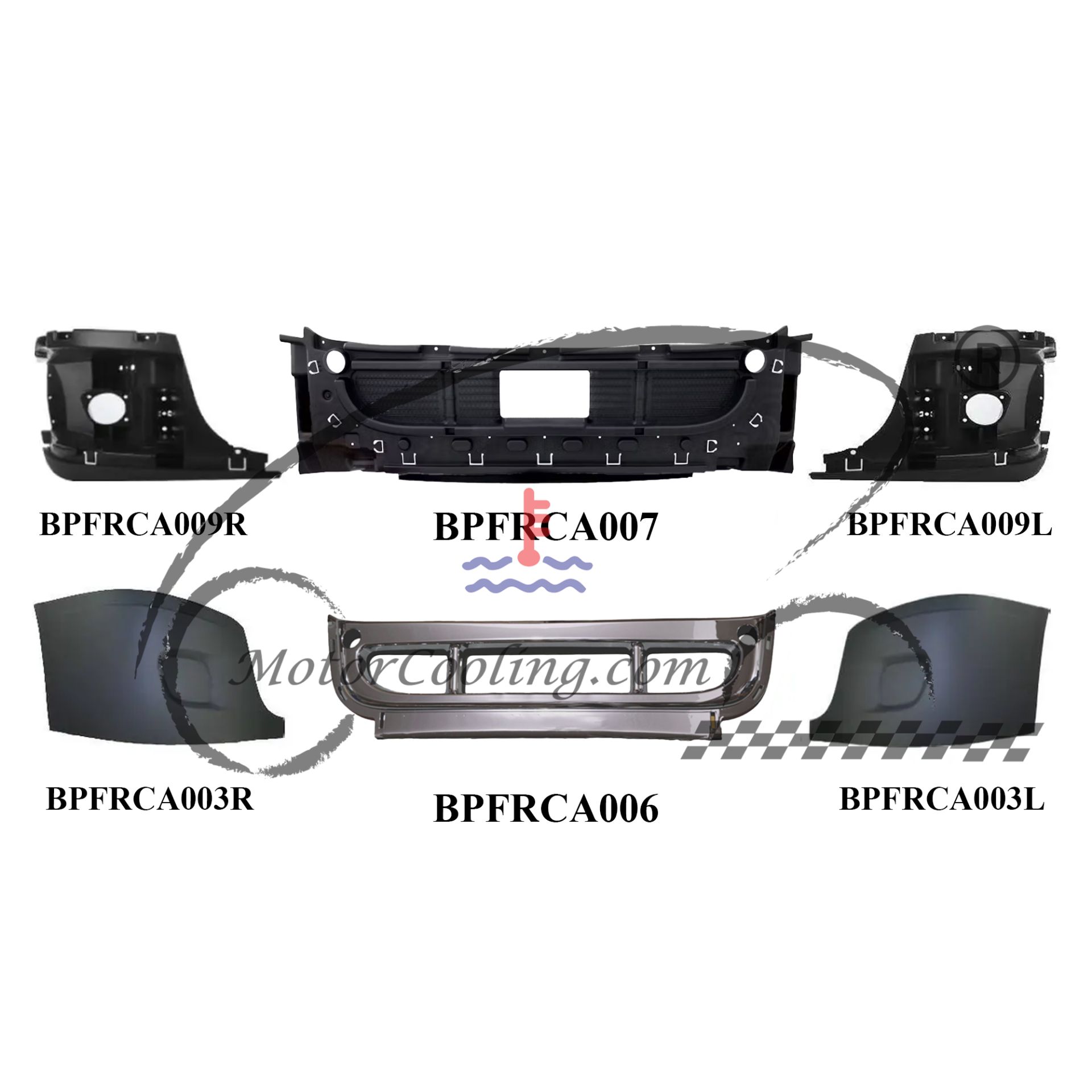 08-17 FR CASCADIA BUMPER SET (WITHOUT FOG LIGHT)